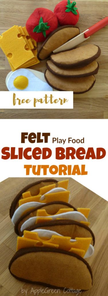 How to sew cute felt slices of French loaf bread. Easy to make, really fast - and totally adorable! And a wonderful DIY present for a child! 