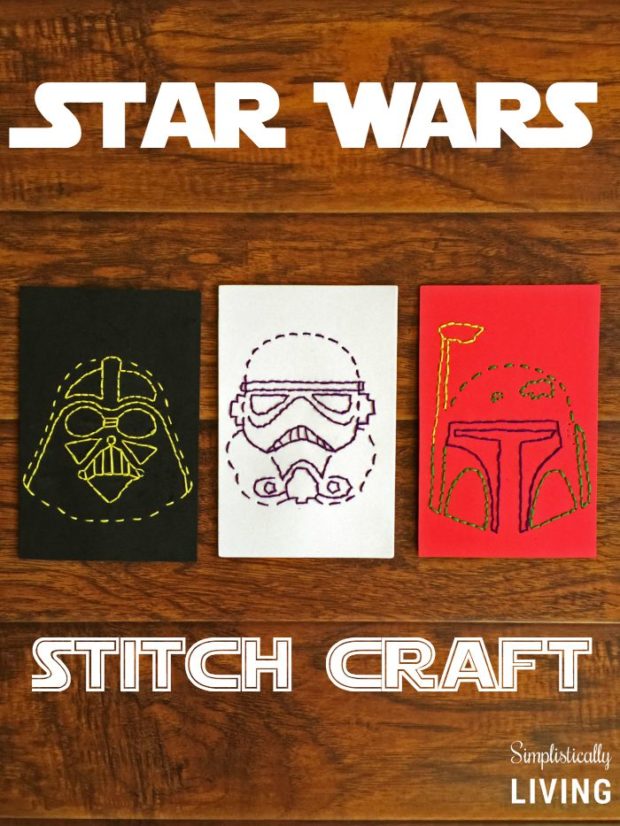 Star Wars characters stitching cards. Free printables to download + tutorial.
