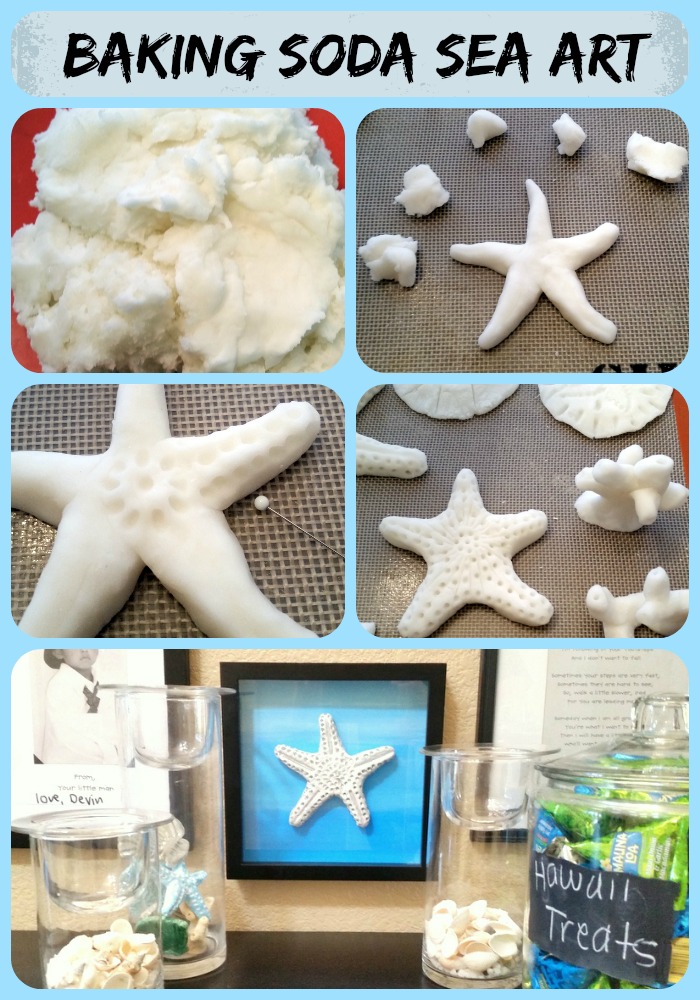 Baking soda dough works really well for a coastal look and the star fish are really pretty. I've been inspired to make more coastal decor using this baking soda dough idea.