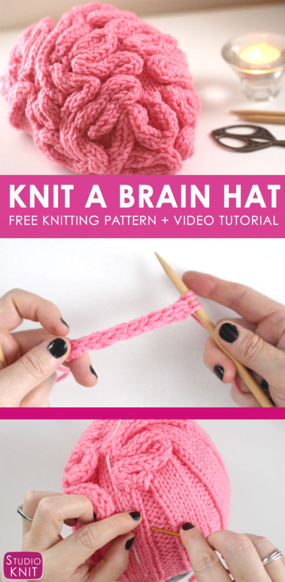 Free Knitted Brain Hat Pattern Great For Costume Parties Crafting News