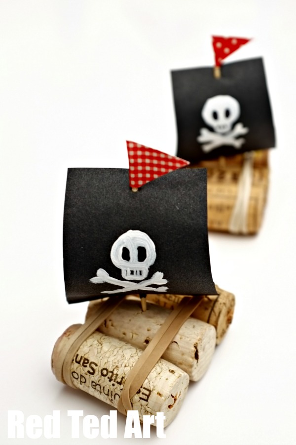 Video. Make fun cork boats, pirates or with bright sails too. The kids love to play with these in the bath.