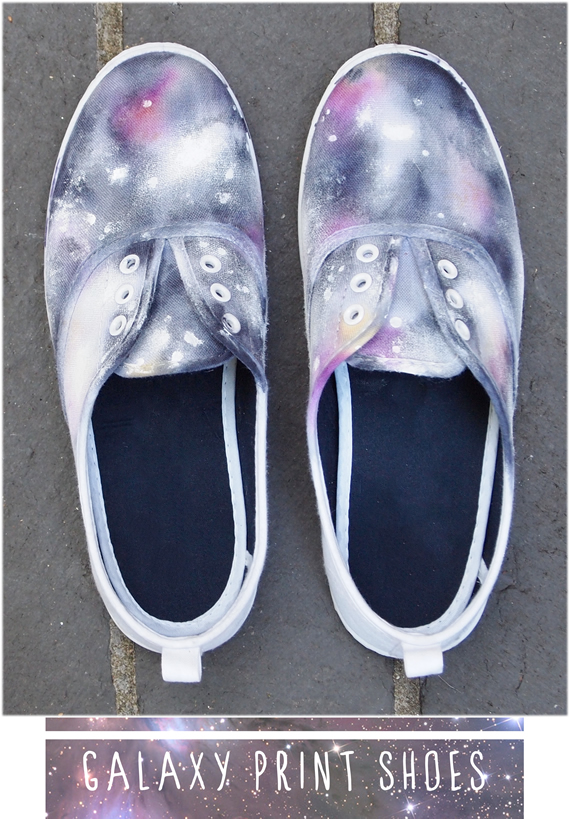 How to DIY print your own galaxy shoes using permanent markers. I'm wearing these everywhere!