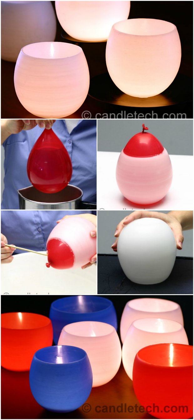 How to make glowing wax Water balloon luminaries for your tea lights. 