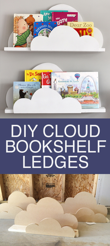 DIY your own cloud bookshelves. Affordable, quick and easy to make. Great cloud shaped bookshelves for kids rooms