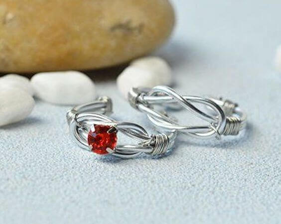  37. DIY Wire Wrapped Couple Rings by Beebeecraft