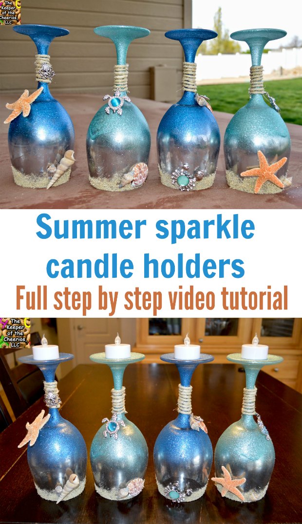 Blown away by how gorgeous these are. DIY wine glass candle holders. Video shows you how to make them.