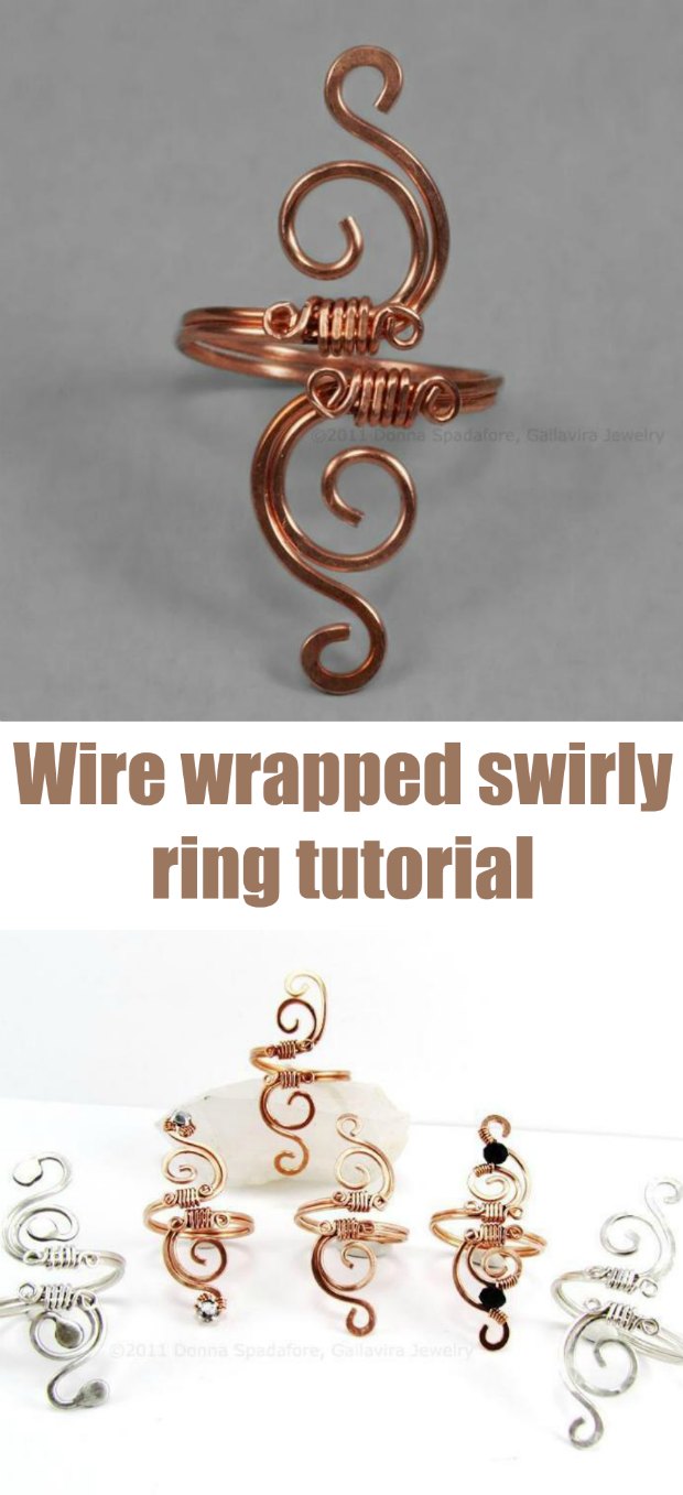 Had success with my first try using this free swirly wire wrapped ring tutorial. Now all my friends want one too. Recommended beginner wire wrapped jewelry tutorial.