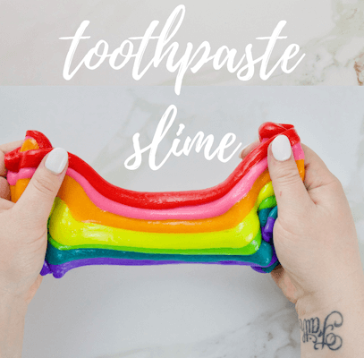 Rainbow Toothpaste Slime by A Subtle Revelry