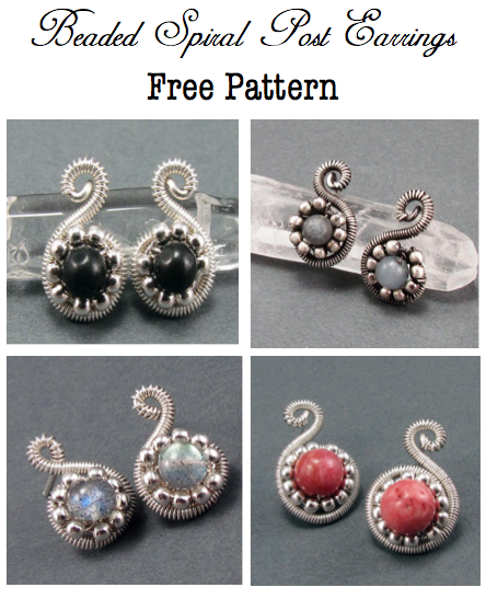 Beaded Spiral Post Earrings Free Pattern