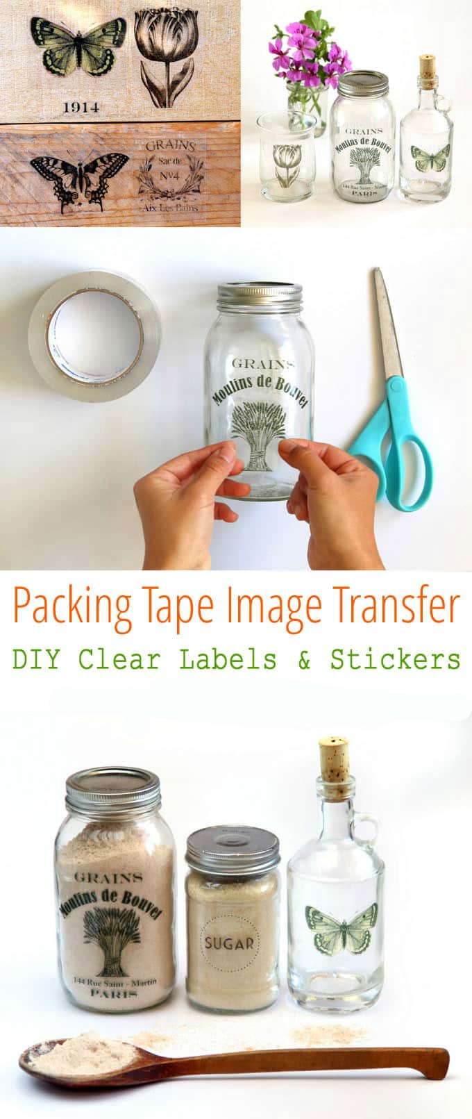 Image Transfer Using Packing Tape - DIY Clear Labels and Stickers 