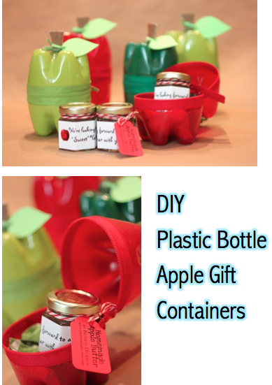 DIY Recycled Plastic Bottle Apple Gift Container