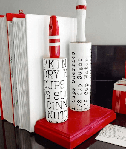 DIY Bookends Made From Vintage Rolling Pins by Mod Podge