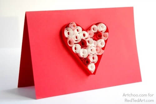 Easy Quilling Heart Pattern For Kids by Red Ted Art