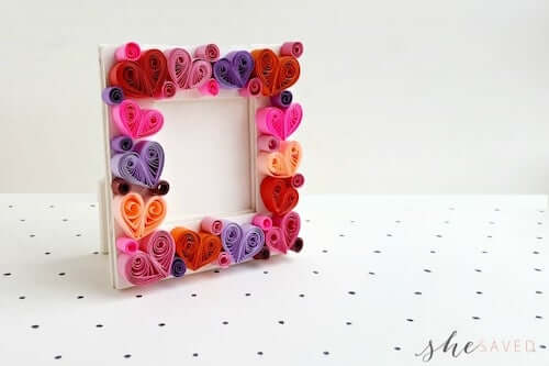 Quilled Heart Photo Frame by She Saved