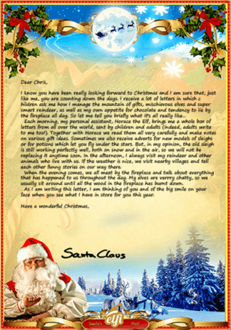 Free Santa letter template printable