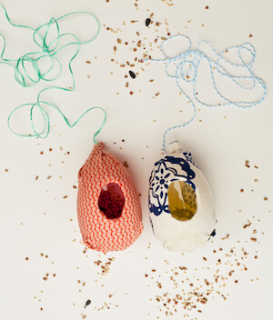 Plastic Egg Bird Feeders by A Subtle Revelry