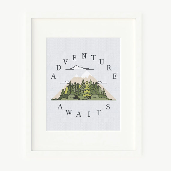 Adventure Cross Stitch Pattern - Perfect For Cross Stitch Beginners 