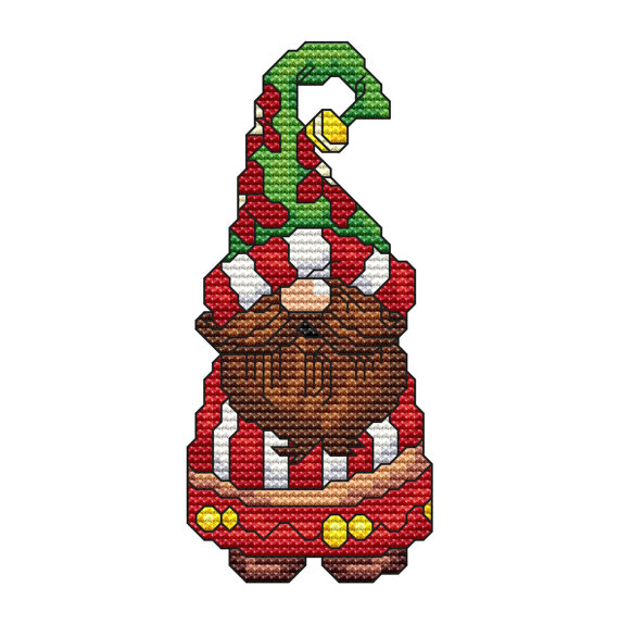 Christmas Gnome ornament PDF Counted cross stitch pattern Holiday Digital cross stitch chart christmas gnome PDF cross stitch pattern