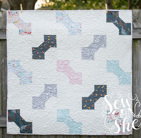 Bow Tie Baby Quilt Pattern by Sew Can She