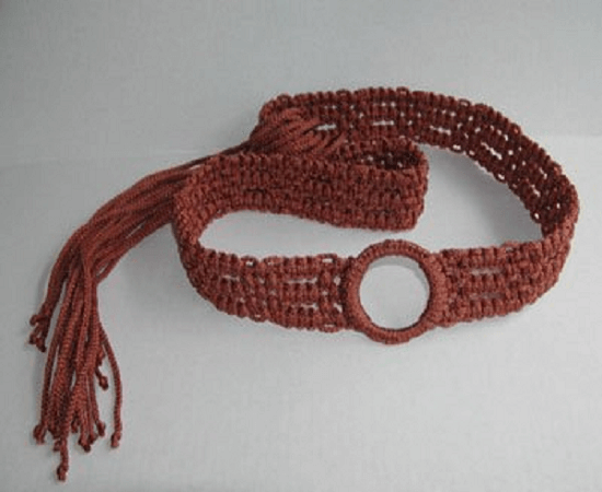 Bronze Macrame Belt Pattern by This Year's Dozen