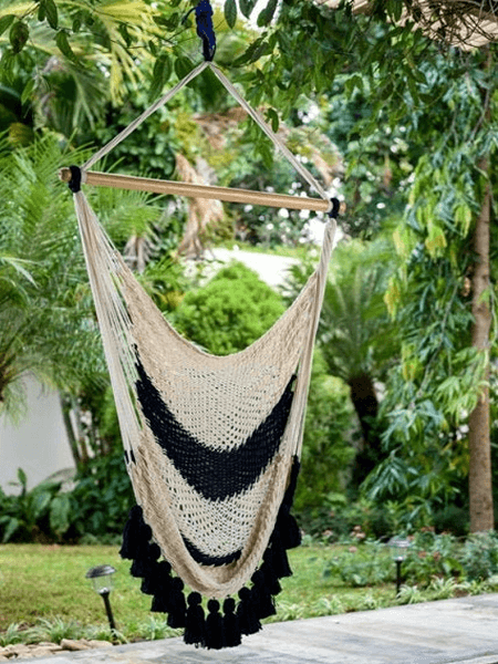 Colonial Navy Blue Macrame Hammock From Arti Hammocks