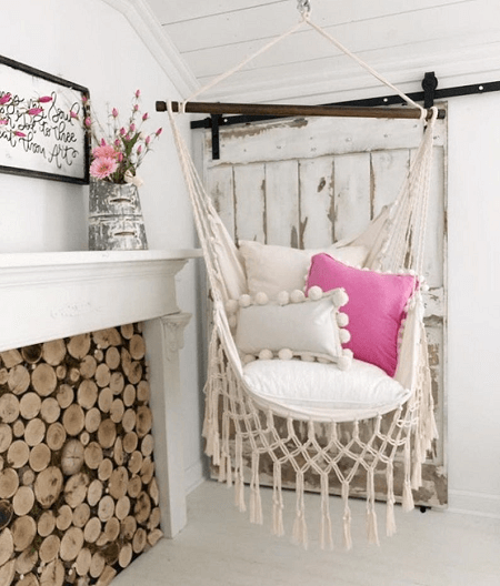 Off White Macrame Hammock Chair From Limbo Imports