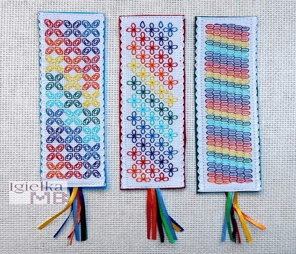 Rainbow Bookmark Cross Stitch Pattern by Little Polish Needle