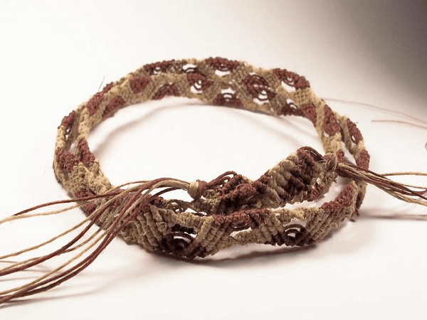 retro Hippie Macrame Belt Pattern by Zaney May 