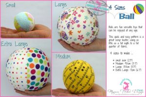 4 balls Sphere Sewing Pattern from Scrap Fabric
