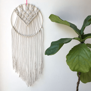 Brass Ring Macrame Dream Catcher Wall Hanging Pattern by Brooklyn Craft Company