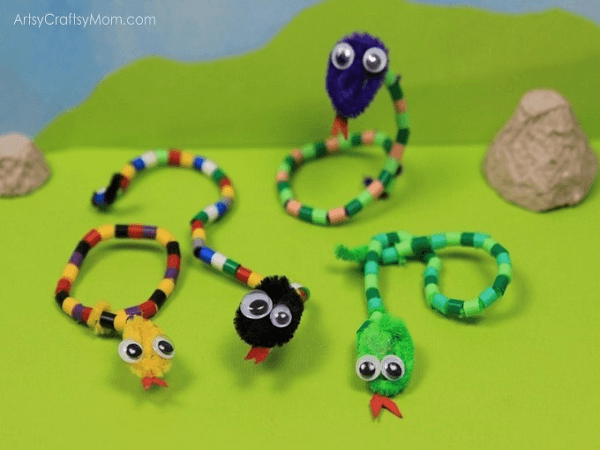 Pipe Cleaner and Bead Snake Craft by Artsy Craftsy Mom