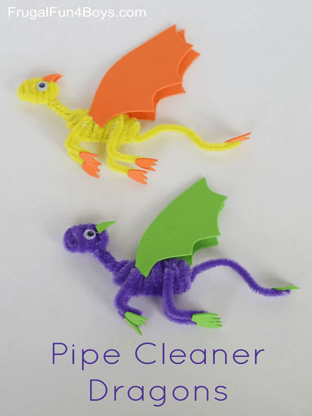 Pipe Cleaner Dragons by Frugal Fun For Boys and Girls