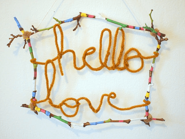 Pipe Cleaner Wall Art by Pink Stripey Socks