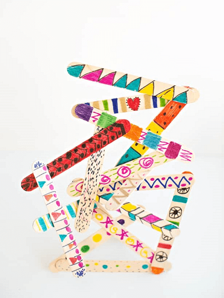 opsicle Stick Art Sculptures by Hello Wonderful