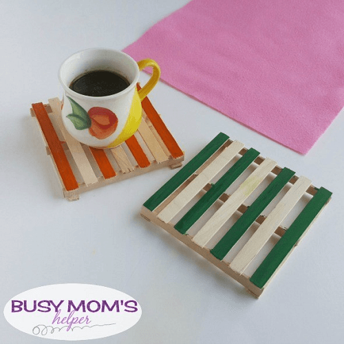 Popsicle Stick Coasters by Busy Mom's Helper