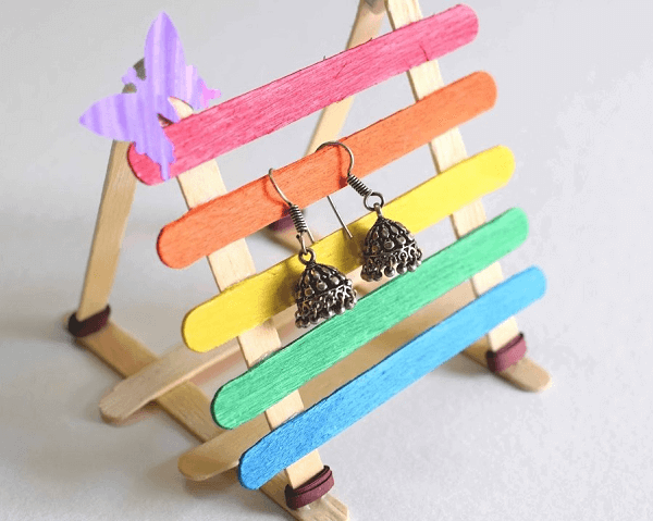 Popsicle Stick Earring Stand by Shivani Creations