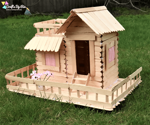 Popsicle Stick House by Crafts By Ria