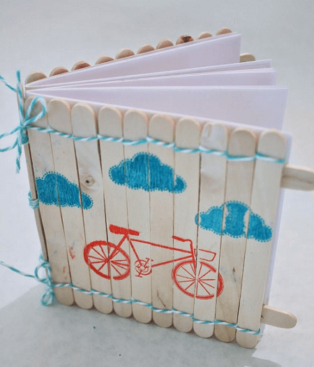 Popsicle Stick Notebook Cover by In My Blue Room