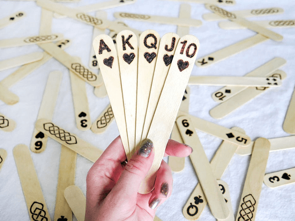 Popsicle Stick Playing Cards by Instructables