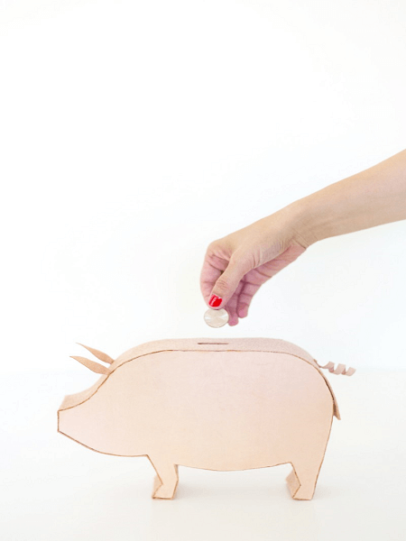 DIY Leather Piggy Bank by Lovely Indeed