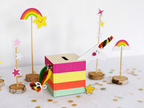 DIY Unicorn Piggy Bank by Fun 365