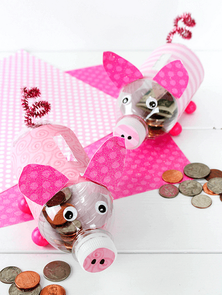 DIY Water Bottle Piggy Banks by Our Kid Things