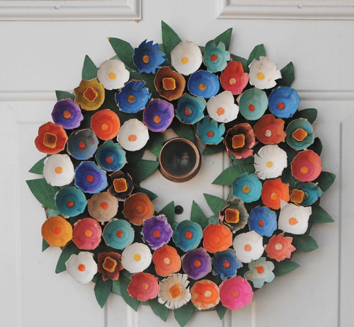 Egg Carton Easter Wreath by Our Putlock Family