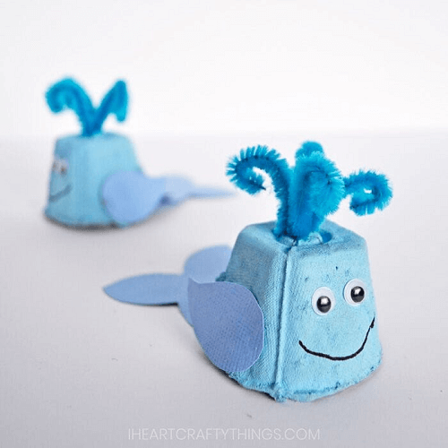 Egg Carton Whale Kids Craft by I Heart Crafty Things