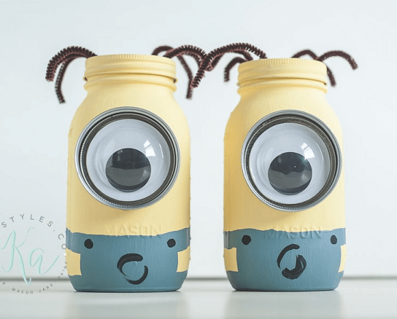 Minion Mason Jar Coin Banks by KA Styles