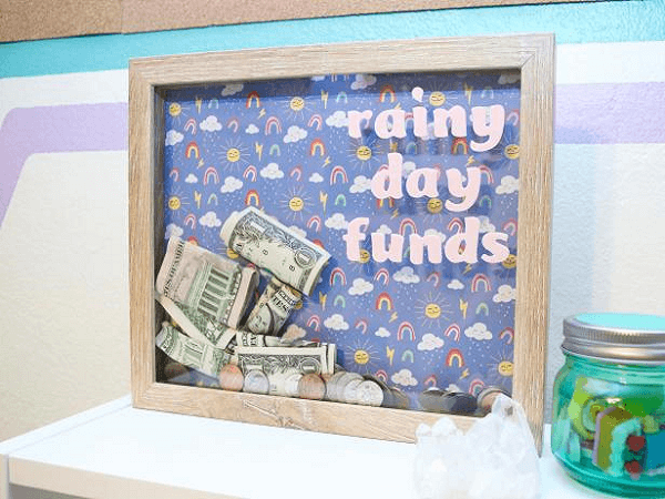 Shadow Box Frame Piggy Bank by Jennifer Perkins