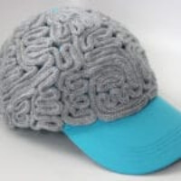 Knitted Grey Brain Cap