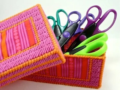 Plastic Canvas Storage Bins Pattern by Make Zine