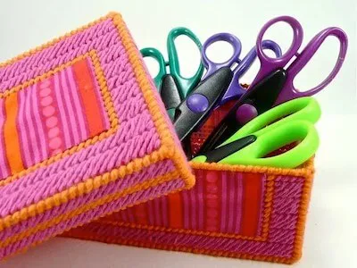 33 Plastic Canvas Patterns 4 Plastic Canvas Storage Bins Pattern by Make Zine