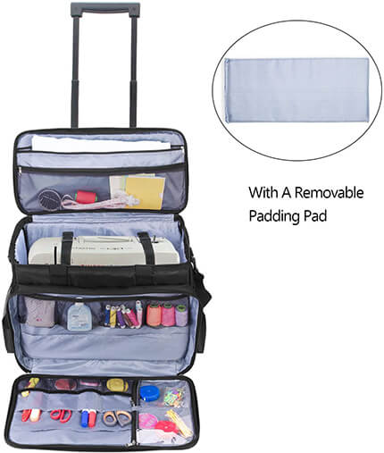 7 Best Sewing Machine Bags (Oct) 2020 Reviews 9 Luxja Rolling Sewing Machine Bag with Removable Pad and Shoulder Strap From Amazon